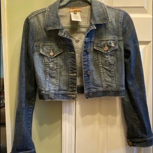 Cropped denim jean jacket